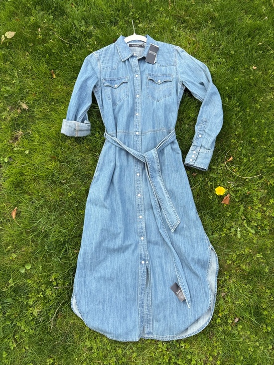 Ralph Lauren Dresses & Skirts - NWT Ralph Lauren Western Denim Pearl Snap Dress in Desert Sky chambray sz 8